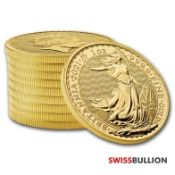 10 monedas de oro Britannia de 1 onza 2021